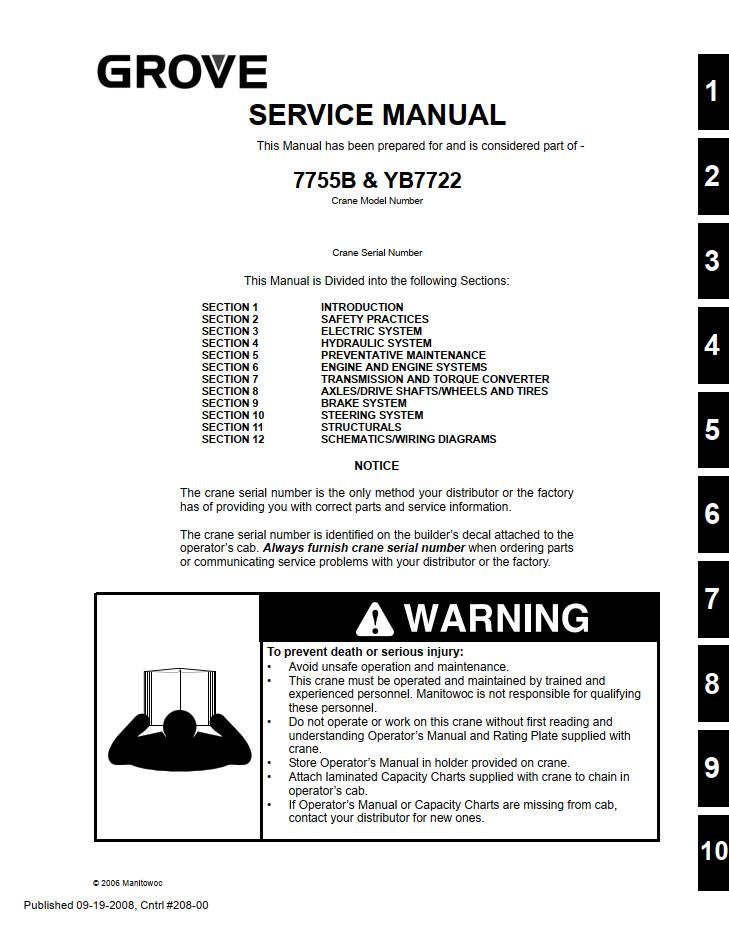 Grove YB7700 Crane Service Manual