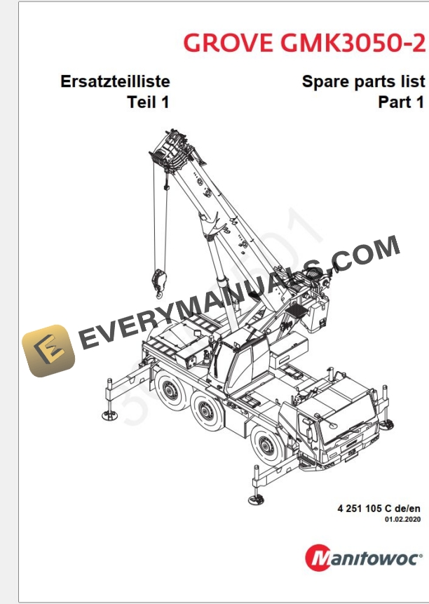 Grove GMK3050-2 Crane Operators, Parts Manual and Schematics 07 02 2022 5 Grove GMK3050-2 Crane Shop Manuals, Diagrams 07 02 2022_1