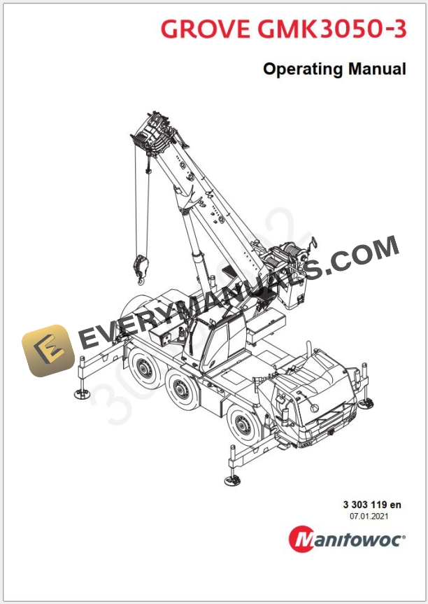 Grove GMK3050-3 Crane Shop Manuals, Diagrams
