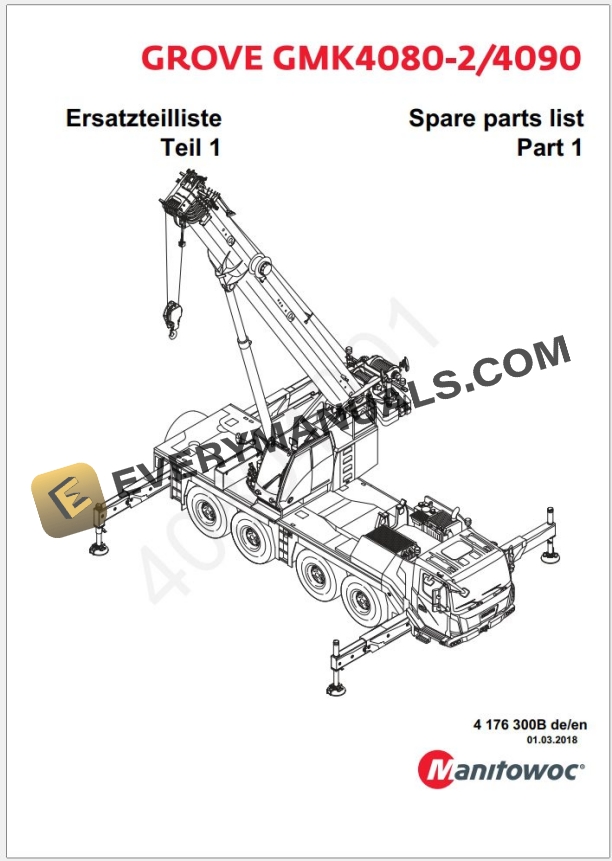 Grove GMK4080-2 Crane Parts Manual, Hydraulic Schematic, Wiring Diagram_1