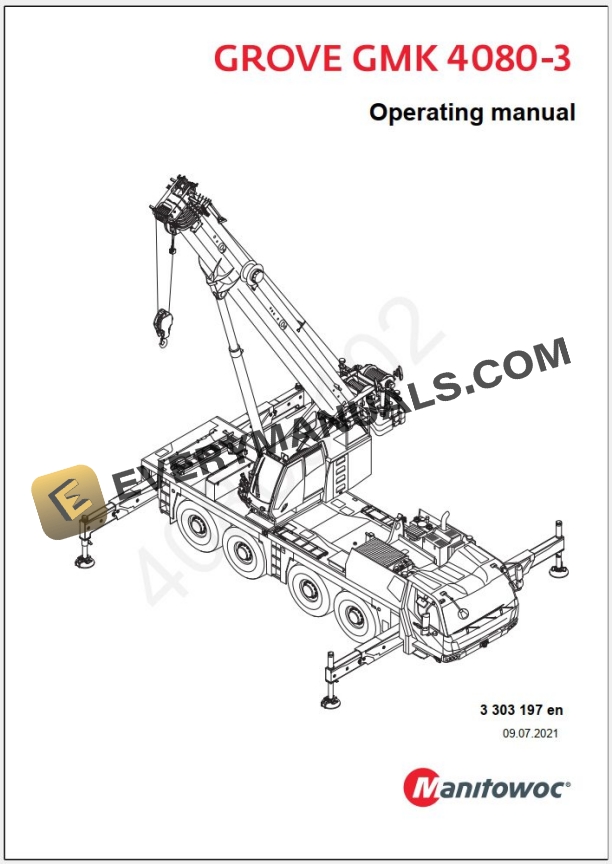 Grove GMK4080-3 Crane Shop Manuals, Diagrams