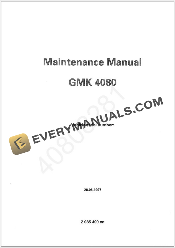 Grove GMK4080 Crane Parts Manual, Hydraulic Schematic, Wiring Diagram 5 Grove GMK4080 Crane Shop Manuals, Diagrams_1