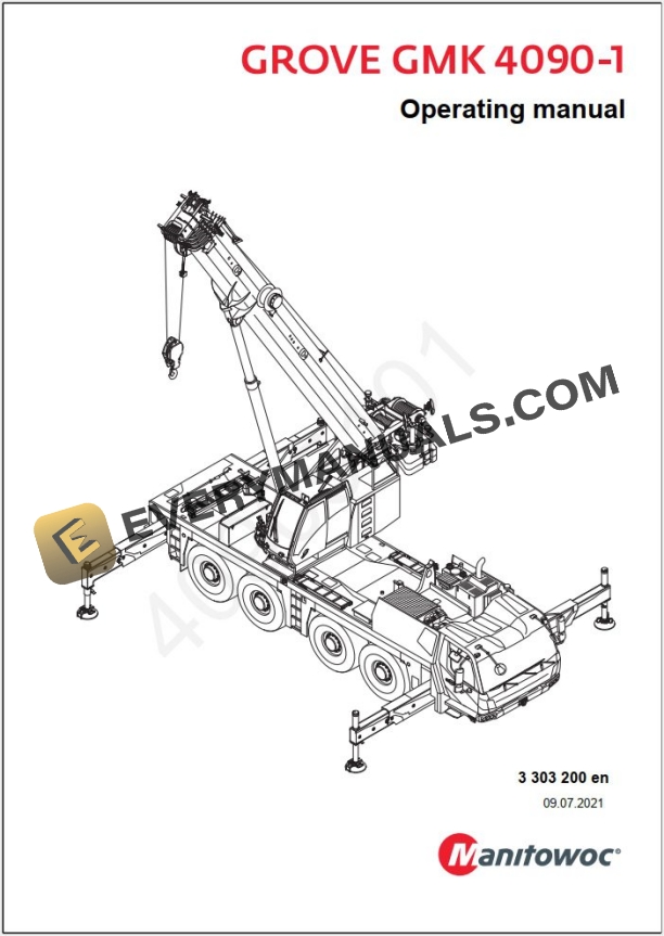 Grove GMK4090-1 Crane Shop Manuals, Diagrams