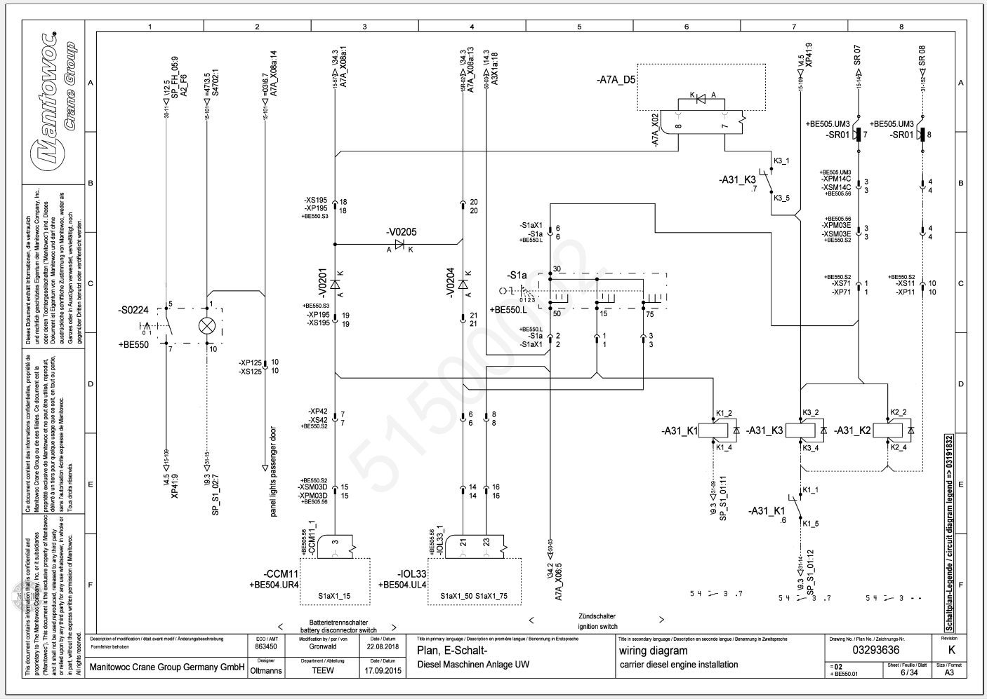 Grove GMK5150 Crane Hydraulic Schematic, Wiring Diagram 23 01 2018
