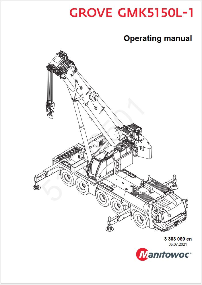 Grove GMK5150L-1 Crane Shop Manuals, Diagrams 15 10 2021