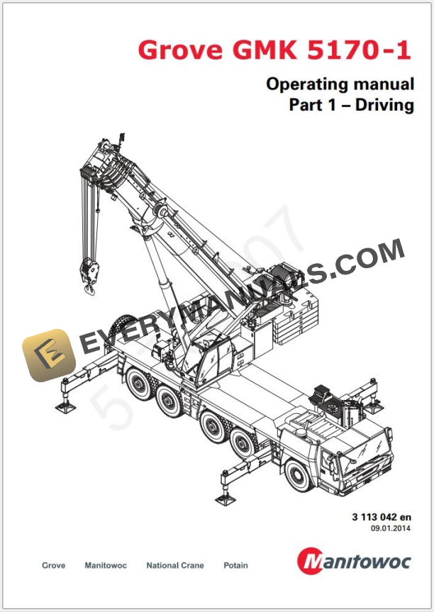 Grove GMK5170-1 Crane Shop Manuals, Diagrams