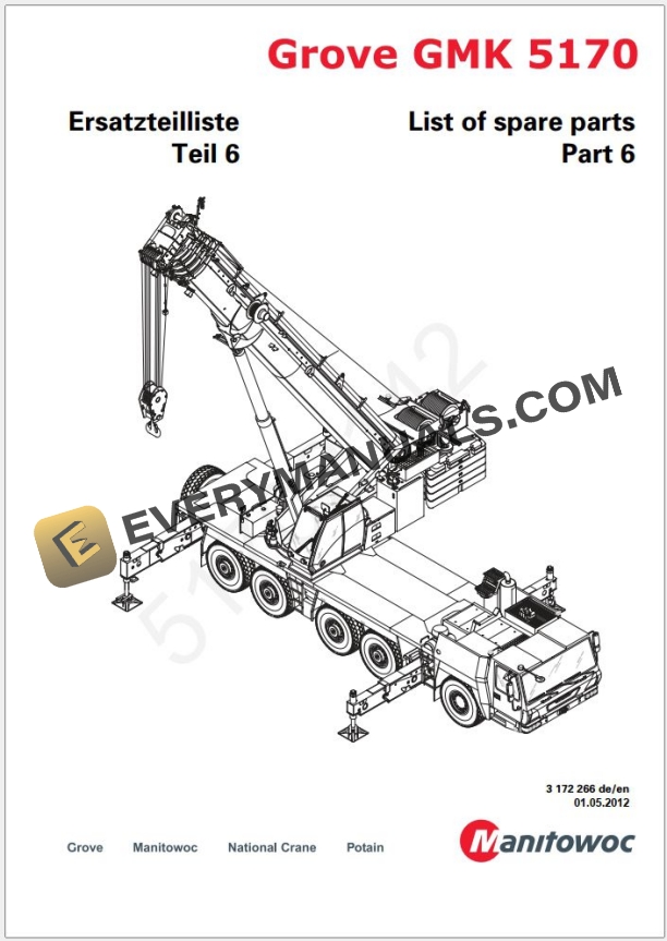 Grove GMK5170 Crane Shop Manuals, Diagrams 17 01 2012