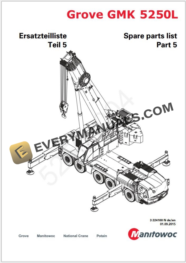Grove GMK5250L Crane Operators, Parts Manual and Schematics 19 01 2015 4 Grove GMK5250L Crane Shop Manuals, Diagrams 19 01 2015_1