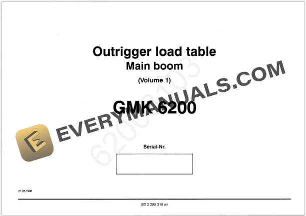 Grove GMK6200 Crane Shop Manuals, Diagrams_1