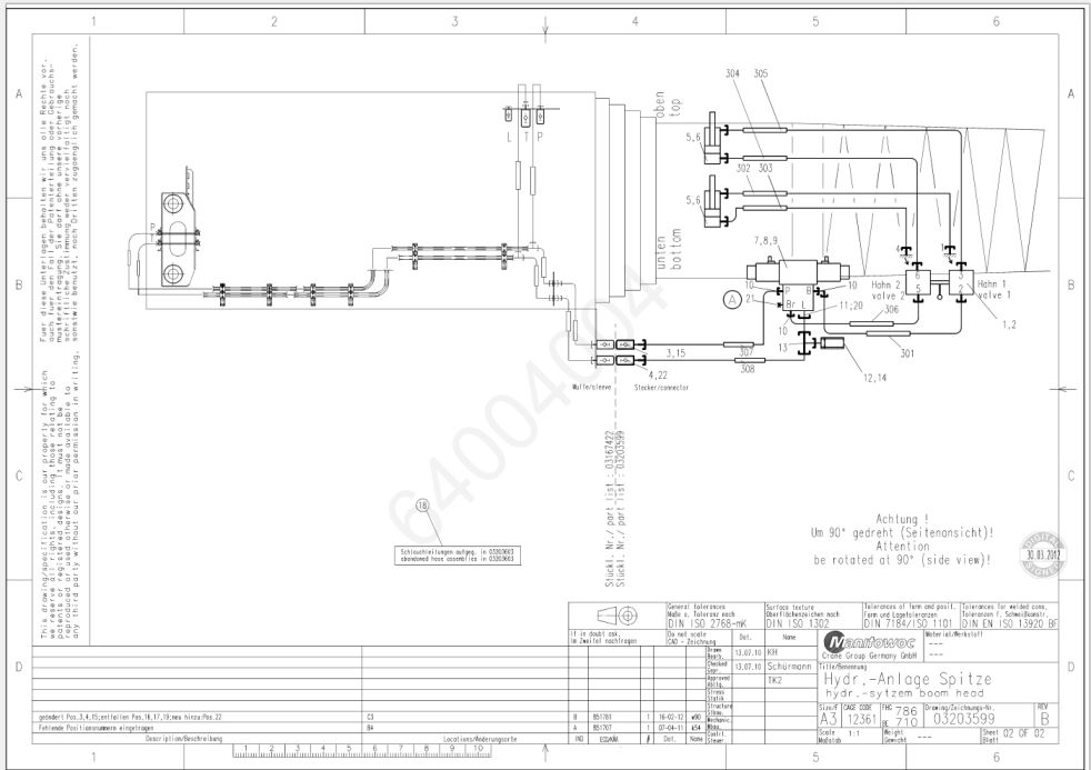Grove GMK6450-1 Crane Hydraulic Schematic, Wiring Diagram