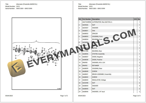 006_Bobcat Loader 2410 Parts Catalog