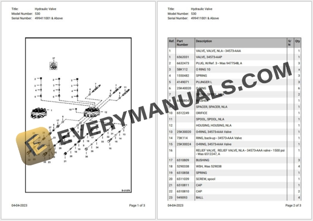 019_Bobcat Loader 530 Parts Catalog