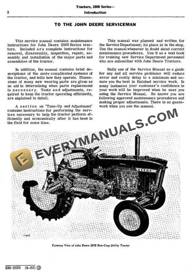 John Deere 2010 Row-Crop RC Utility Hi-Crop Tractor Service Manual SM2035 PDF 4 John Deere 2010 Row-Crop RC Utility Hi-Crop Tractor Service Manual SM2035_1