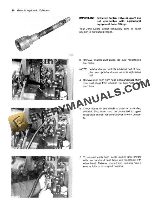 John Deere 1050 TRACTOR Tractor Operator Manual OMR70718 2
