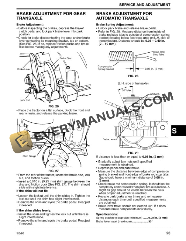 John Deere 1438 15.538 1542 1642 1646 Tractor Operator Manual OMGX10143 2