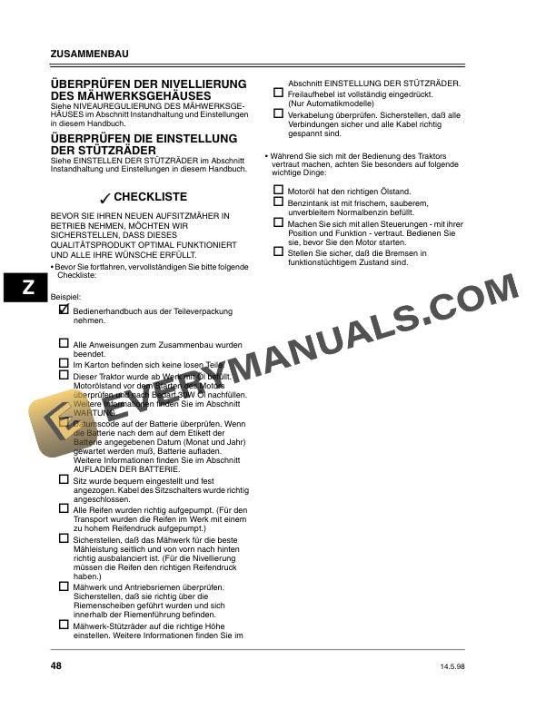 John Deere 1438 Gs 1542 Gs 1538 Hs 1642 Hs 1646 Hs Europro Lawn Tractors Operator Manual OMGX10223 3