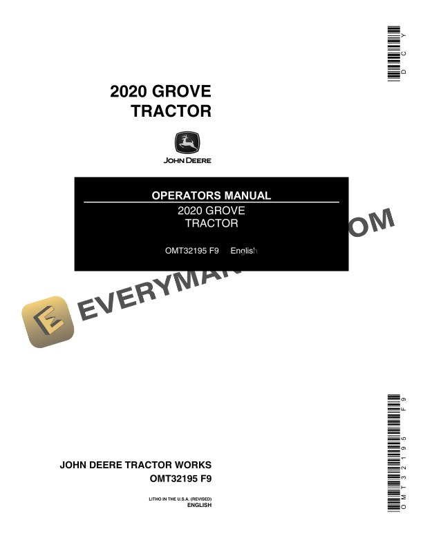John Deere 2020 Tractor Operator Manual OMT32195-1