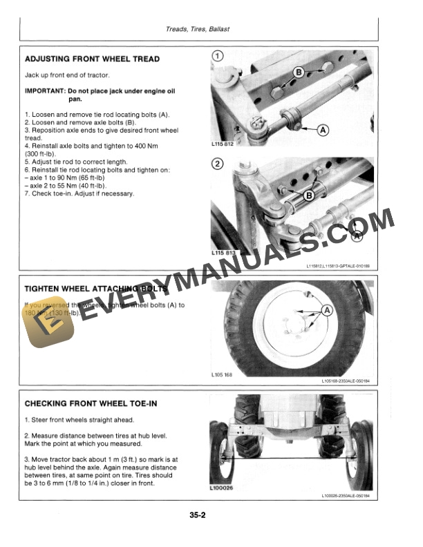 John Deere 2155 2355 2555 AND 2755 Tractor Operator Manual OML64491 2