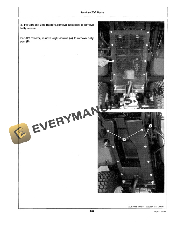 John Deere 316 318 AND 420 Tractor Operator Manual OMM72236 3