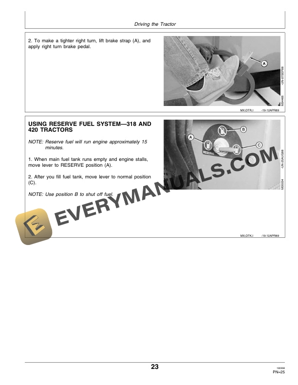 John Deere 316 318 and 420 Tractor Operator Manual OMM79655 2