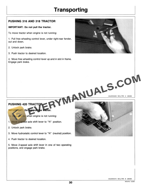 John Deere 316 318 and 420 Tractor Operator Manual OMM87709 2