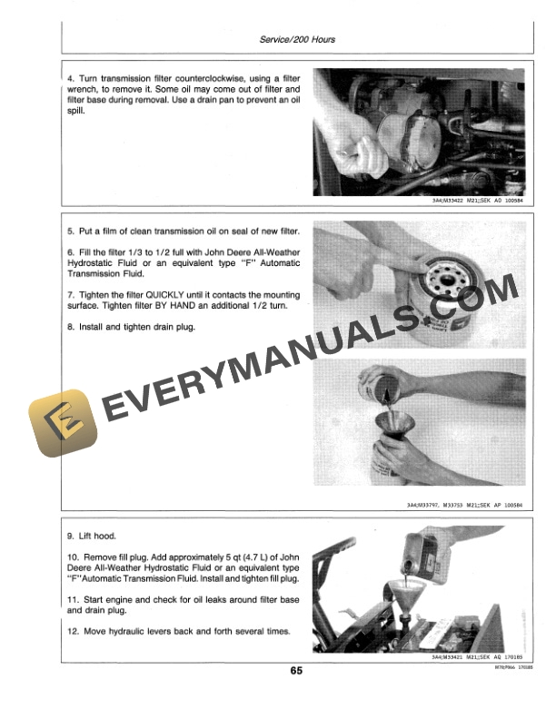 John Deere 316 318 and 420 Tractor Operator Manual OMM87709 3