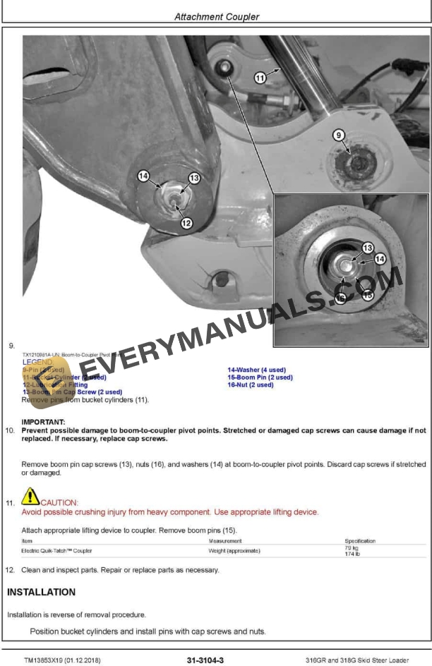 John Deere 316GR 318G Skid Steer Loader Repair Manual TM13853X19 4 John Deere 316GR 318G Skid Steer Loader Repair Manual TM13853X19_1