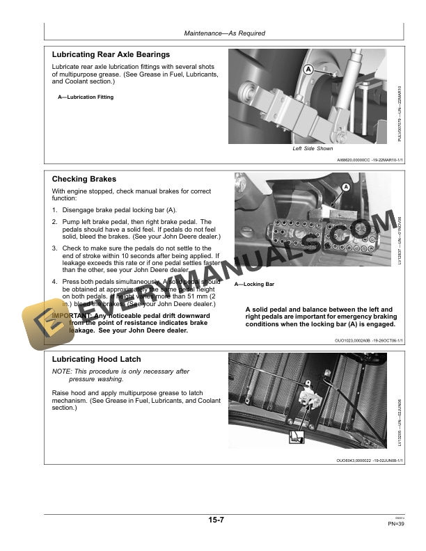 John Deere 5083E Limited, 5093E Limited, 5101E Limited (Tier 3) Tractor Maintenance Guide OMSJ11442 4 John Deere 5083E Limited, 5093E Limited and 5101E Limited (Tier 3) Tractor Operator Manual OMSJ11442-2