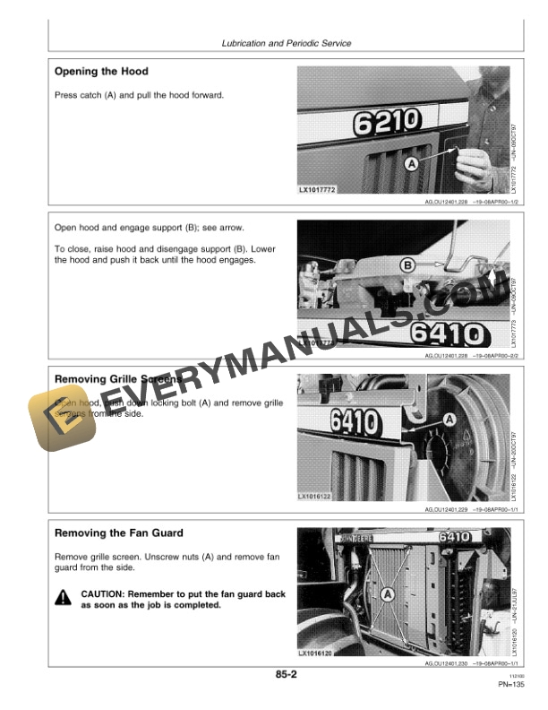 John Deere 6010 6110 6210 6310 6410 Se Tractors Operator Manuals OMAL116312 3