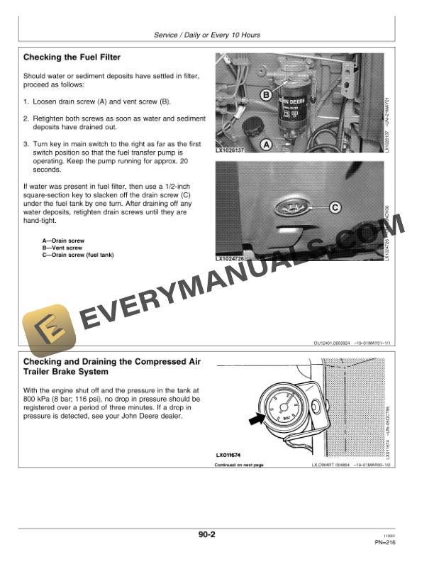 John Deere 6020 6120 6220 6320 642 6420s Tractors Operator Manuals OMAL152760 3
