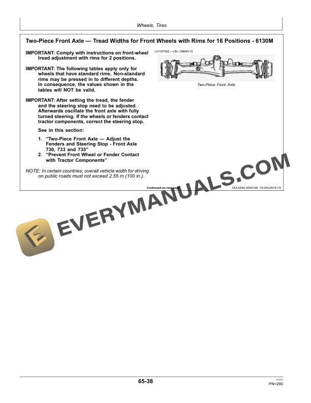 John Deere 6110M, 6120M, 6130M, 6145M Tractor Operator Manual OMAL219620 4 John Deere 6110M, 6120M, 6130M and 6145M Tractor Operator Manual OMAL219620-2