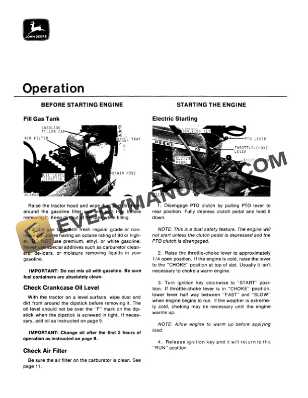 John Deere 70 Lawn Tractor Operator Manual OMM4695 2