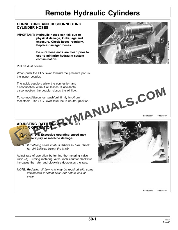John Deere 7405 Tractors Operator Manual OMP65208 2
