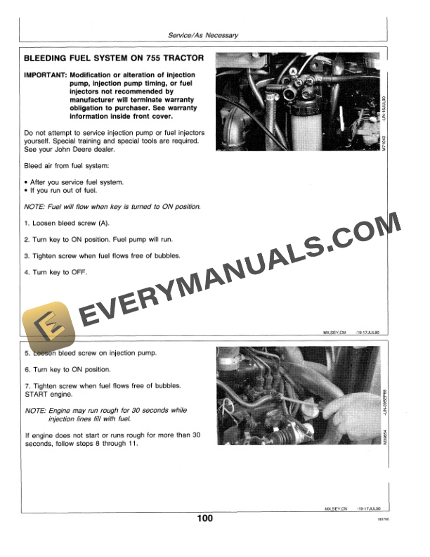 John Deere 755 855 AND 955 Tractor Operator Manual OMM95303 3