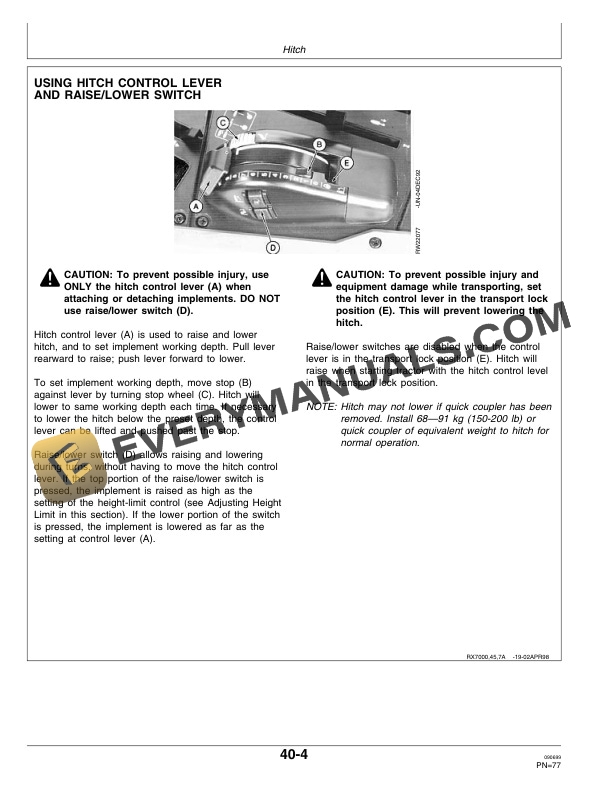 John Deere 7610 7710 7810 Tractors Operator Manuals OMAR162175 2