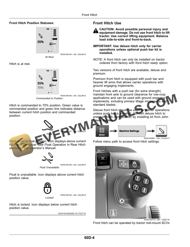 John Deere 7R Tractors Operator Manual OMTA17292 4 John Deere 7r Tractors Operator Manuals OMTA17292-2