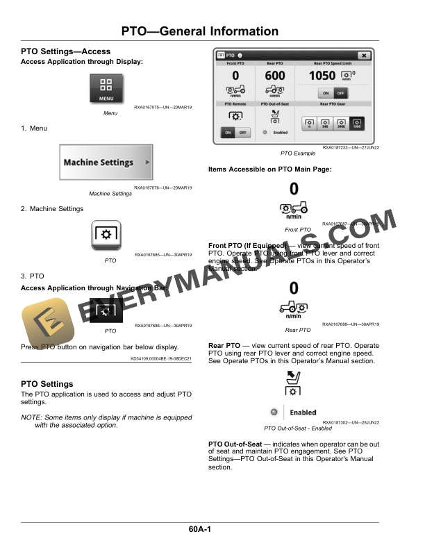 John Deere 8RX Tractors Operator Manual OMTA28874 4 John Deere 8rx Tractors Operator Manuals OMTA28874-2