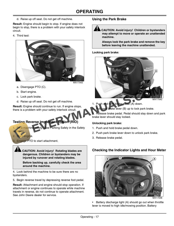 John Deere G100 Tractor Operator Manual OMGX21180 2
