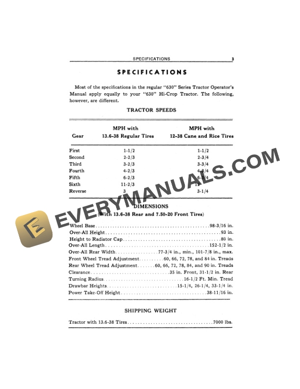 John Deere Hi crop 630 Series Tractors Gasoline All fuel And Lp gas Operator Manual OMR2071 2