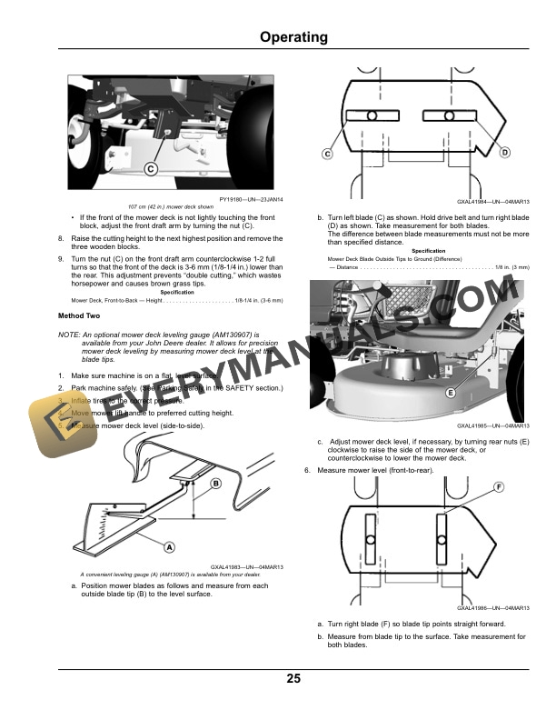 John Deere Sabo 92h 107h And Sabo 107s Lawn Tractors Operator Manuals OMGX25462 2