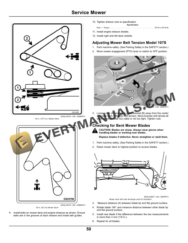 John Deere Sabo 92h 107h And Sabo 107s Lawn Tractors Operator Manuals OMGX25462 3