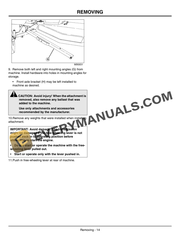 John Deere Snowblower For 42 inch Lawn Tractors Operator Manuals OMGX10988 3