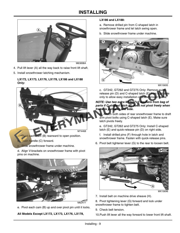John Deere Snowthrower For Lx And Gt Series Lawn And 42 Operator Manuals OMM133878 2