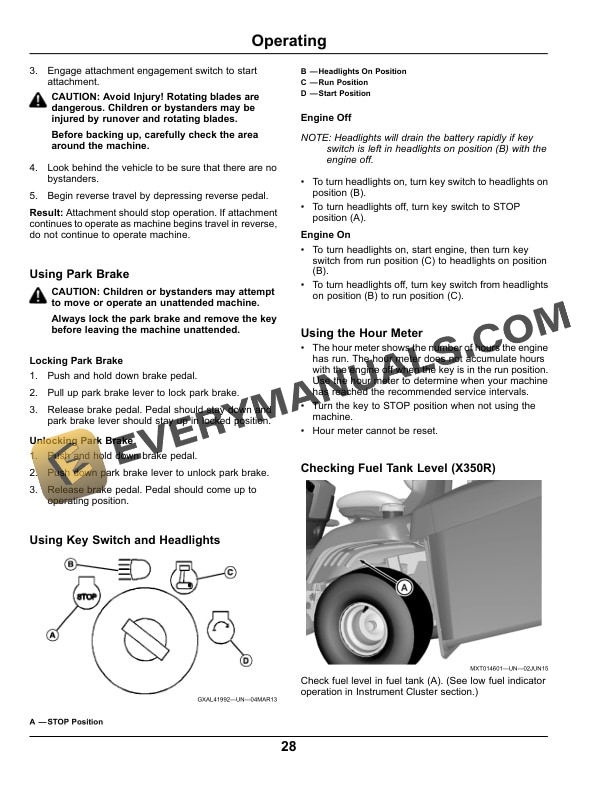 John Deere X350R Select Series Tractors Operator Manual OMM174376 4 John Deere X350R Tractor Operator Manual OMM174376-2