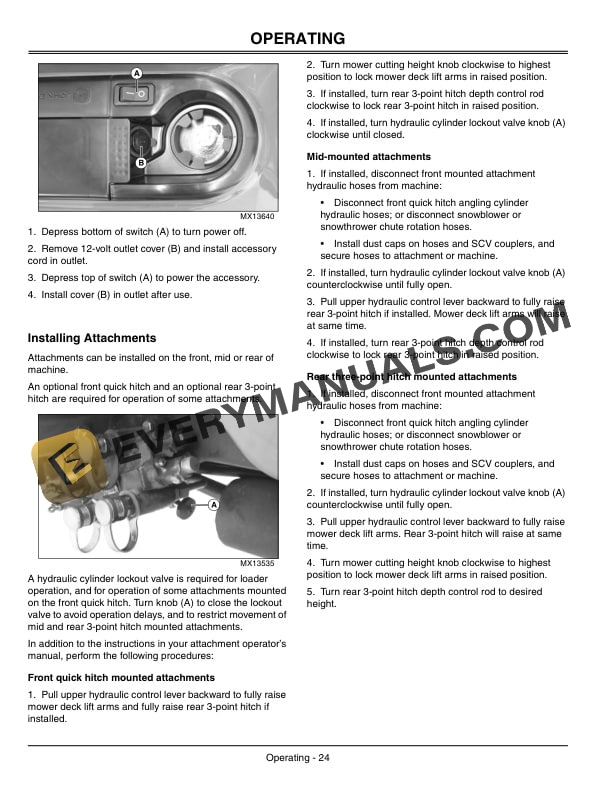 John Deere X495 Tractor Operator Manual OMM150219 2
