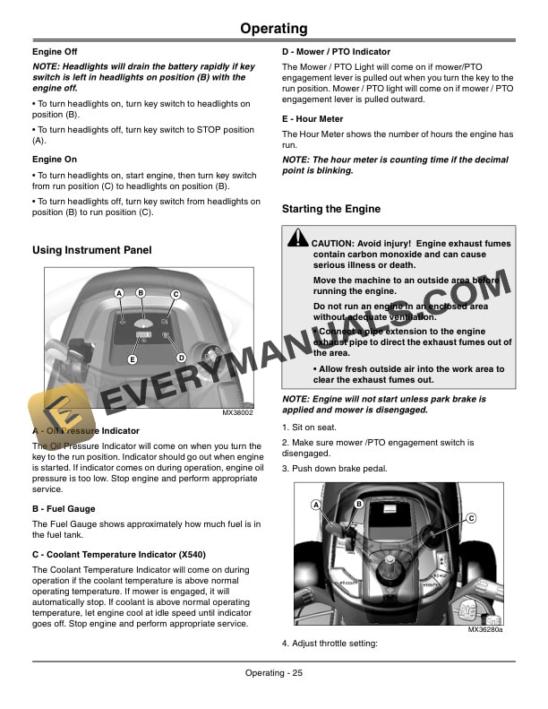 John Deere X500 Multi-Terrain Series Tractors Operator Manual OMM167791 4 John Deere X500 Tractor Operator Manual OMM167791-2