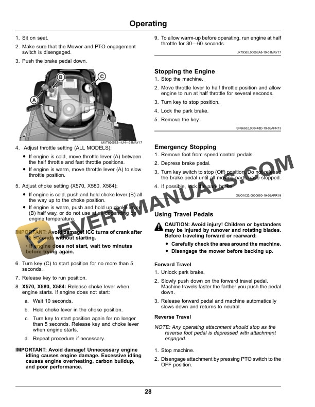John Deere X570, X580, X584, X590 Select Series Tractors Operator Manual OMUC29736 4 John Deere X570, X580, X584, and X590 Tractor Operator Manual OMUC29736-2