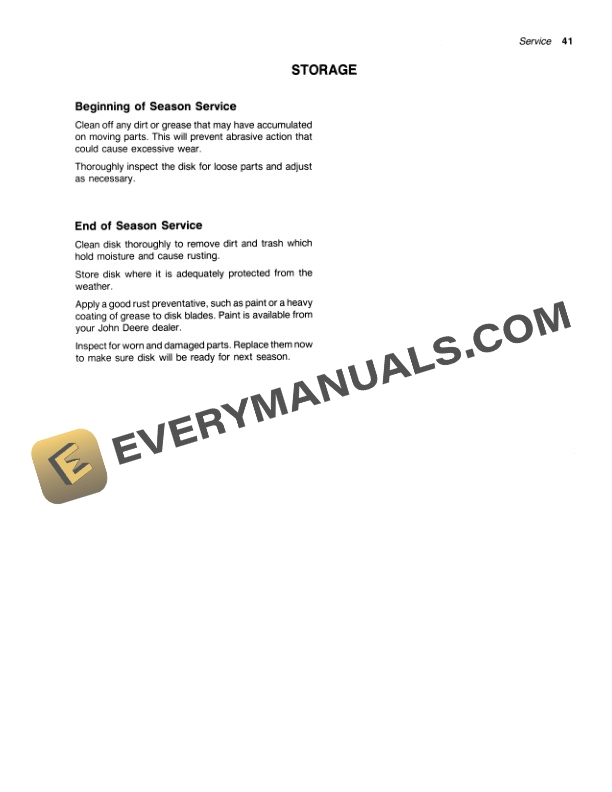 John Deere 105 INTEGRAL DISK Operator Manual OMA48801 3