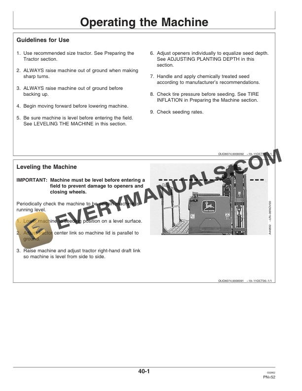 John Deere 1535 TRU VEE Drill Operator Manual OMA72160 2