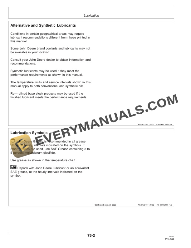 John Deere 1535 TRU VEE Drill Operator Manual OMA72160 3